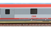 ACME 52503 ÖBB Gepäckwagen (Dmsz), zweitönige graue Lackierung mit rotem Streifen und rotem Dach., V-VI