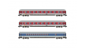 ARNOLD 4365 DB AG, 3-unit pack Rollende Raststätte , 2 x Avm + WGm, orientred/white livery, period V