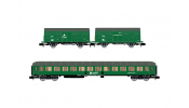 ARNOLD 6576 ADIF, 3-unit pack, 2 x J2 wagon + SSV-500 coach, green livery, ep. VI