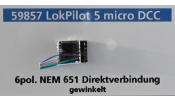 ESU 59857 LokPilot 5 micro DCC, 6-tűs, hajlított (TT, N)