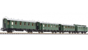 LILIPUT 330516 4-Car Set One 2nd class car, Two 3rd class cars and a Mail car BBO II