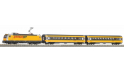 PIKO 59019 Digitális kezdőkészlet: Regiojet Personenzug BR 386 mit 2 wg. A-Gleis & B VI (SmartControl WLAN vezérlővel, ágyazatos sínnel)
