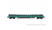 Rivarossi 6553 FS, 4-axle stake wagon wagon type Res, green livery, loaded with wire coils, ep. VI