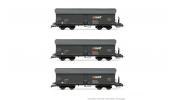 Rivarossi 6590 AWT, 3-unit pack self discarging wagons type Fals, grey livery, ep. VI