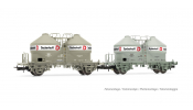 Rivarossi 6591 DB, 2-unit pack of 2-axle silo wagon Ucs, grey livery Dyckerhoff, ep.e IV