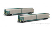 Rivarossi 6598 FS, 2-unit pack closed wagons type Habillss, XMPR livery, ep. V-VI