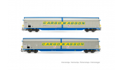 Rivarossi 6599 DB, 2-unit pack sliding wall wagons CARGOWAGGON, silver livery with light weathering effect, ep. IV