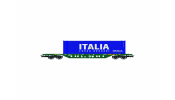 Rivarossi 6617 FS CEMAT, container wagon type Sgns, green livery, with container 45  ITALIA, ep. V-VI