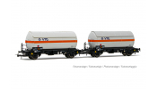 Rivarossi 6619 DB, 2-unit set of 2-axle gas tank wagons with sun roof, VTG, ep. V