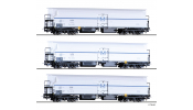 TILLIG 70041 Güterwagenset der BDZ, bestehend aus drei Maschinenkühlwagen FKM 4 mit unterschiedlichen Betriebsnummern, Ep. III
