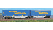 ACME 40273 Containerwagen, Typ Sggmrss, 90 Doppelmodul von CEMAT, mit LKW Walter Wechselpritschen ACME 40273 Containerwagen, Typ Sggmrss, 90 Doppelmodul von CEMAT, mit LKW Walter Wechselpritschen