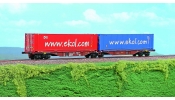 ACME 40281 Containerwagen, Typ Sggmrss, 90 Doppelmodul, Eigentum von TOUAX , mit Ekol Wechselpritschen ACME 40281 Containerwagen, Typ Sggmrss, 90 Doppelmodul, Eigentum von TOUAX , mit Ekol Wechselpritschen