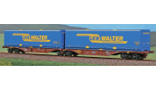 ACME 40293 Articulated container wagen Type Sggmrss 90 Touax, hired by Cemat with LKW Walter Swap bodies ACME 40293 Articulated container wagen Type Sggmrss 90 Touax, hired by Cemat with LKW Walter Swap bodies