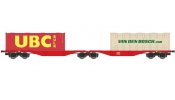 ACME 40351 Articulated container wagon Type Sggrss 80, of DB, loaded with 2 containers ACME 40351 Articulated container wagon Type Sggrss 80, of DB, loaded with 2 containers