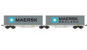 ACME 40362 Articulated container wagon Type Sggrss 80, of AAE, loaded with 2 MAERSK containers ACME 40362 Articulated container wagon Type Sggrss 80, of AAE, loaded with 2 MAERSK containers