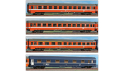 ACME 55164 Adria Express: set with 4 cars, 1 x 1st class, 2 x 2nd class, 1 sleeping car, EP IV/V