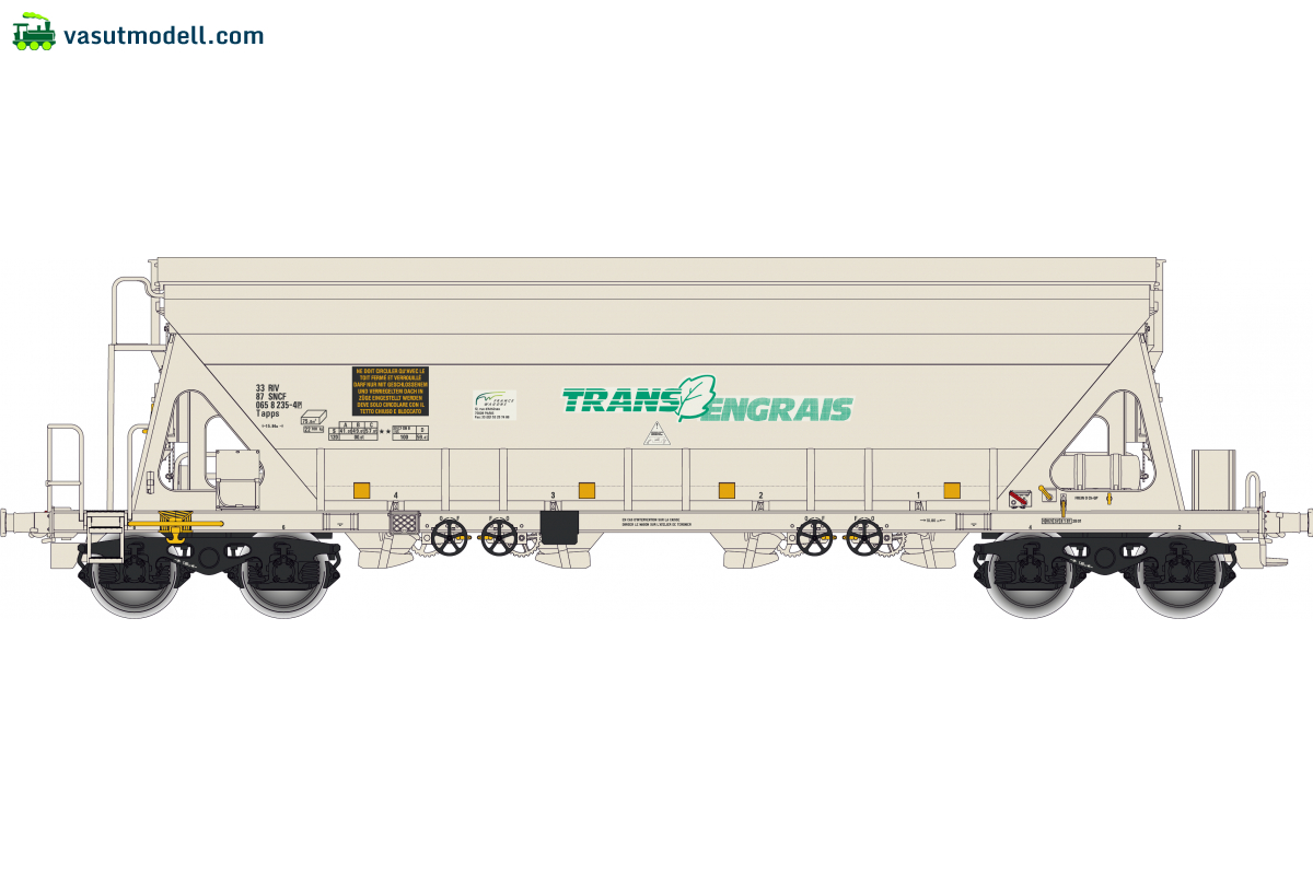 Albert-Modell 065326 Terményszállító teherkocsi, Tapps, Trans Engrais, SNCF, V Albert-Modell 065326 Terményszállító teherkocsi, Tapps, Trans Engrais, SNCF, V