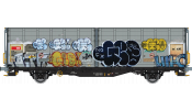 Albert-Modell 245054 Eltolható oldalfalú teherkocsi, graffitivel, Hbbillns, CH-SBB, VI