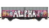 Albert-Modell 245056 Eltolható oldalfalú teherkocsi, graffitivel, Hbbillns, CH-SBB, VI