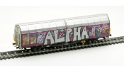 Albert-Modell 245056 Eltolható oldalfalú teherkocsi, graffitivel, Hbbillns, CH-SBB, VI