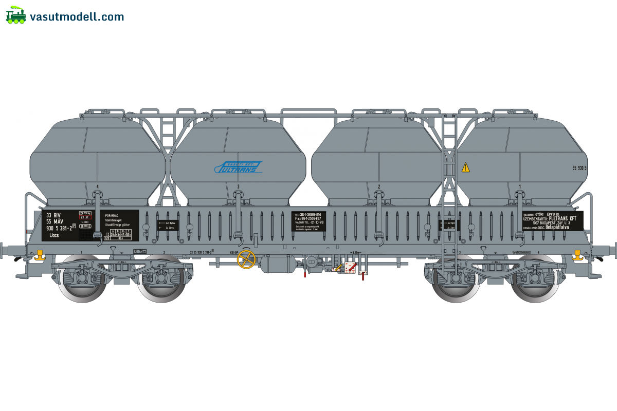 Albert-Modell 930012 Cementporszállító kocsi, Uacs, MÁV, V Albert-Modell 930012 Cementporszállító kocsi, Uacs, MÁV, V