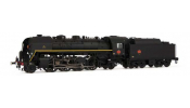 ARNOLD 2484S SNCF, 141R 840 steam locomotive, mixed wheels, black/yellow, big fuel tender, with DCC sound decoder