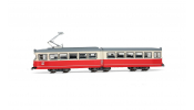 ARNOLD 2602 Tram Duewag GT6, one front light, red/white livery Wien , ep. IV-V