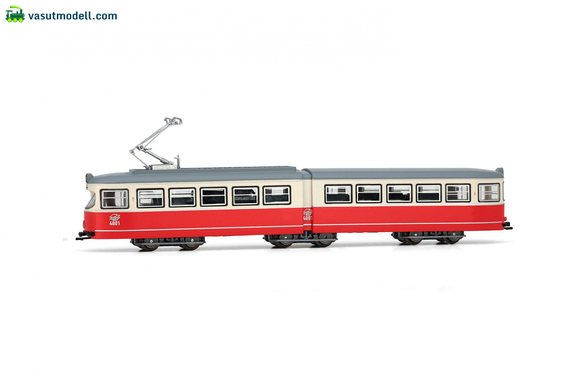 ARNOLD 2602D Tram Duewag GT6, one front light, red/white livery Wien , ep. IV-V, with DCC decoder