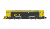 ARNOLD 2632 RENFE, diesel locomotive 321, with snow-plough, yellow-grey livery with yellow numbers, ep. V