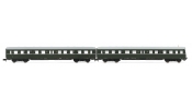 ARNOLD 4183 2-unit set coaches (1 with drivers cab) Lowa E5 , DR, period IV a, livery dark green/grey without front stripe ARNOLD 4183 2-unit set coaches (1 with drivers cab) Lowa E5 , DR, period IV a, livery dark green/grey without front stripe