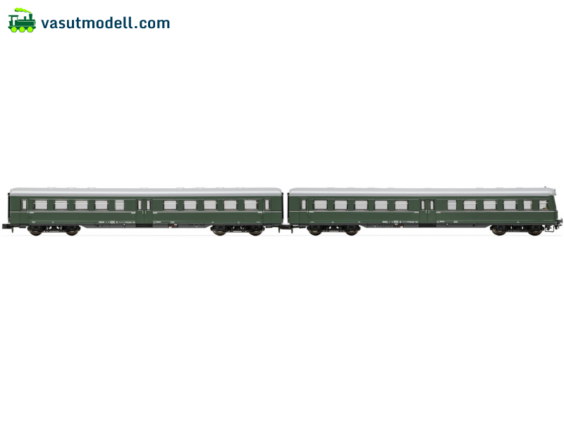 ARNOLD 4183 2-unit set coaches (1 with drivers cab) Lowa E5 , DR, period IV a, livery dark green/grey without front stripe ARNOLD 4183 2-unit set coaches (1 with drivers cab) Lowa E5 , DR, period IV a, livery dark green/grey without front stripe