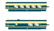 ARNOLD 4274 RENFE, Trenhotel Talgo, 2-teilg. Set Cafetería in originaler blau-beiger Farbgebung, Ep. IV ARNOLD 4274 RENFE, Trenhotel Talgo, 2-teilg. Set Cafetería in originaler blau-beiger Farbgebung, Ep. IV