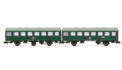 ARNOLD 4305 DR, 2-unit set coaches Rekowagen , patches livery (green), contains one 3-axle coach and one 2-axle coach with load compartment, period IV ARNOLD 4305 DR, 2-unit set coaches Rekowagen , patches livery (green), contains one 3-axle coach and one 2-axle coach with load compartment, period IV