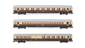 ARNOLD 4364 DB, 3-unit pack coaches TEE Bavaria (Apm121, Avm111 & ARDm106), red/beige livery, period IV (70 s)