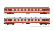 ARNOLD 4372 ÖBB,2-unit pack 2nd class coaches Schlierenwagen , K2 livery (red/grey), period IV-V