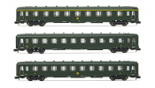ARNOLD 4383 SNCF, 3-unit pack DEV AO coaches (A9, 2 x B10), green, ep. III