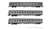 ARNOLD 4393 FS, 3-unit pack UIC-Z1 1st class + 2 UIC-Z1 2nd class, grey with yellow stripes livery, ep. V