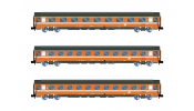 ARNOLD 4395 FS, 3-unit pack UIC-Z Eurofima 1st cl. + 2x 2nd cl., C1 livery orange with grey stripe, ep. IV-V