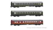 ARNOLD 4422 DR, 3-unit pack OSShD type B coaches, green livery, ep. III, 1 x WR + 2 x B