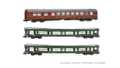 ARNOLD 4424  DR, 3-unit pack OSShD type B coaches,   Spree-Alpen-Express  , set 2 of 2, green and red livery, ep. IV, 1 x WR + 2 x DDm 
