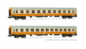 ARNOLD 4435 DR, 2-unit pack coaches Städteexpress, 1st class + 2nd class coach, orange/beige livery, ep. IV