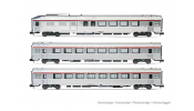 ARNOLD 4441  SNCF, 3-unit pack TEE   Cisalpin   (Milan  Paris), pack 2/2, A4Dtux + A8u + A8tu, silver livery, ep. IV 
