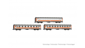 ARNOLD 4454  RENFE, 3-unit set 5000 coaches,   Manso   coach + 2 x dept. coaches, with UIC rubber vestibules,   Regionales   livery, ep. V 