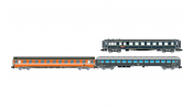 ARNOLD 4467 FS, 3-unit pack Alpen-Express Rome  Munich, WR + Eurofima 2nd cl., C1 + UIC-X 64 2nd cl., grey, ep. IV