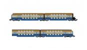 ARNOLD 4521 DR, 4-unit double-decker coach DBv with drivers cabin, blue/grey livery, ep. IV