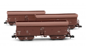 ARNOLD 6365 3-unit set self-discharging wagons of the DR, type Fal, leased by BKK Geiseltal ARNOLD 6365 3-unit set self-discharging wagons of the DR, type Fal, leased by BKK Geiseltal