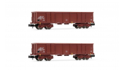ARNOLD 6532 DR, 2-unit set 4-axle open wagons Eas, brown livery, loaded with scrap, period IV