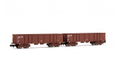 ARNOLD 6533 DB, 2-unit set 4-axle open wagons Eaos, brown livery, loaded with scrap, period IV