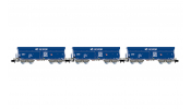 ARNOLD 6565 PKP Cargo, 3-unit pack self-discharging wagons Falls, blue livery, ep. VI