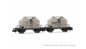 ARNOLD 6595  DB, 2-unit pack of 2-axle silo wagon Ucs, grey livery   Höchst  , ep. IV 